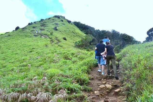 Rocky terrain on the ascent of Tadiandamol Hill