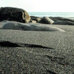 black sand beach